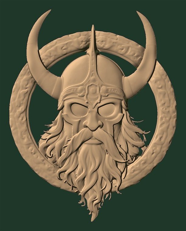 Viking savaşçı madalyonu rölyefi